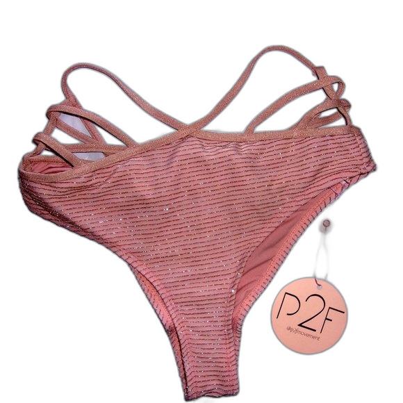 Power2Flower Small High Waisted Caged Bikini Bottom NWT - Picture 4 of 6